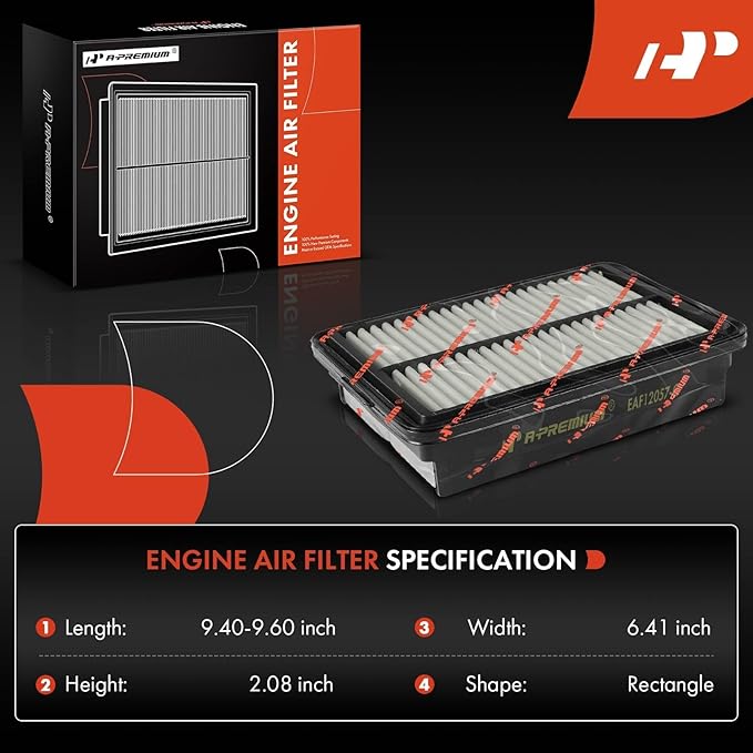 A-Premium Engine Air Filter Compatible with Hyundai Elantra(17-20), Kona(18-23), Veloster(19-21) & Kia Forte(19-23), Forte5(20-23), Soul(20-23) - 1.4L 1.6L 2.0L