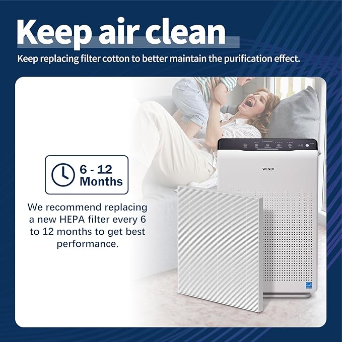4 Pack 115115 HEPA Filter Compatible with Winix C535 C909 Air Purifier and PlasmaWave P300 AM90 6300 6300-2 9000 9800 H13 True HEPA Replacement