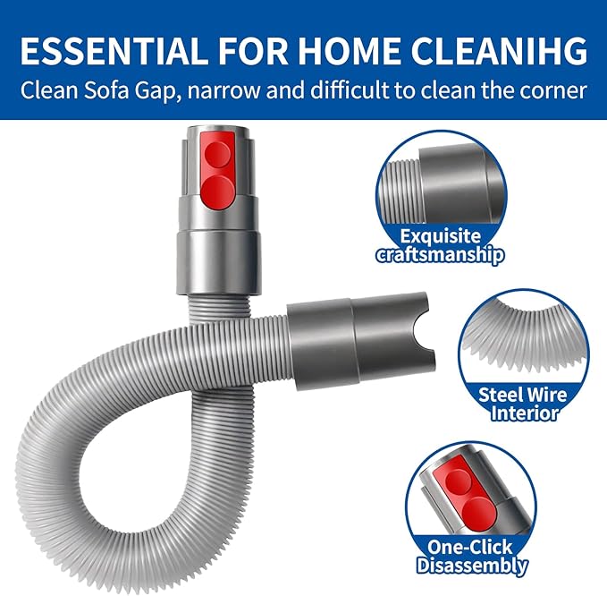 Attachment Kit - Extension Hose and Crevice Tool Compatible with Dyson G5 GEN5 V15 V12 V11 V10 V7 V8 Absolute Animal Motorhead Trigger Model