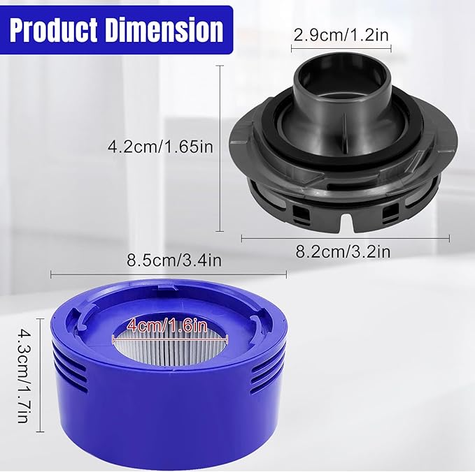 Motor Rear Cover & Rear Filter Kit Replacemnet for Dyson V7 V8 Vacuum Cleaner Accessories, 1 Rear Cover, 1 Rear Filter
