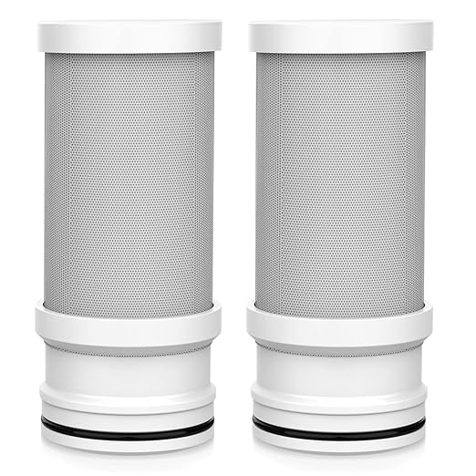 Vortopt NSF Certified Black-T6 CTO Faucet Water Filter Replacement,2-Pack, 400 Gallon Capacity, Reduces Chlorine,Odor, 3-6 Month Lifespan.