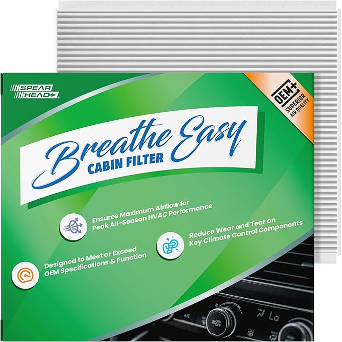 Spearhead OEM+ Particulate Breathe Easy Cabin Filter | Fits 15-25 F-150, 22-25 F-150 Lightning, 17-25 F-250/350, 18-24 Expedition, 18-24 Navigator | Max Airflow & Enhanced Performance (BE-150P)