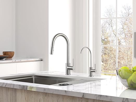 AguaStella AS09SS Stainless Steel Kitchen Water Filter Faucet RO Faucet for Most Reverse Osmosis Units or Water Filtration System in Non-Air Gap