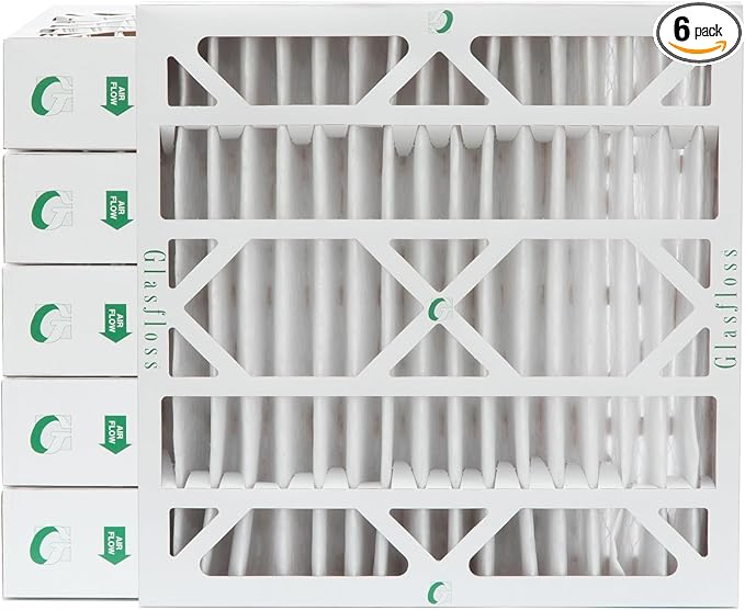 Glasfloss 20x20x4 MERV 10 Furnace Filter (6 Pack) Exact Size 19.5" x 19.5" x 3.75"