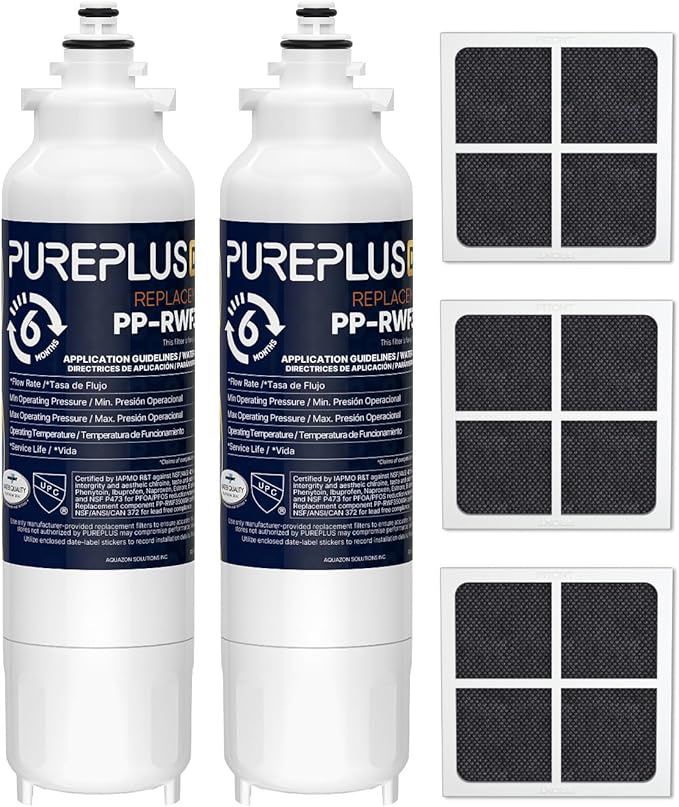 PUREPLUS LT800P NSF/ANSI 401, 53, 42 & NSF P473 Certified Certified Replacement for LG ADQ73613401, Kenmore 469490, 9490, ADQ73613402, ADQ736134, LSXS26326S LMXC23746S, LT120F, 2Pack