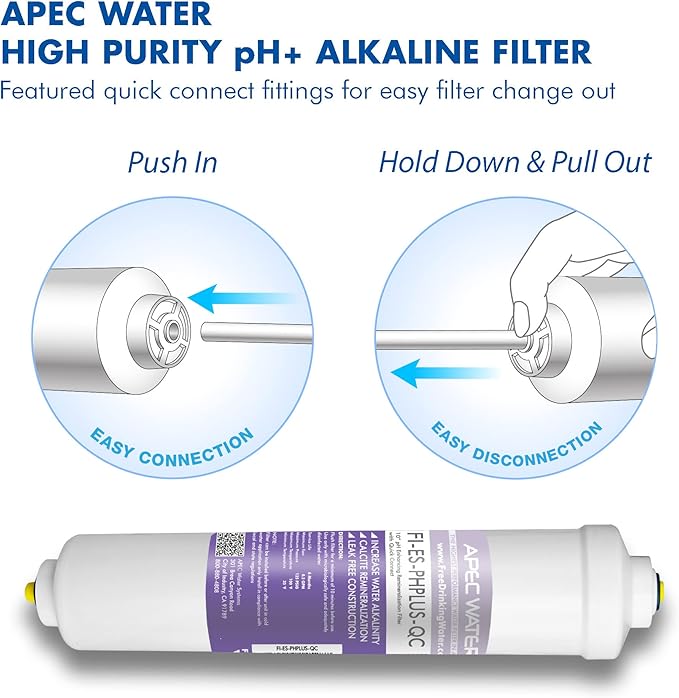 APEC Water Systems FILTER-SET-ESPH High Capacity Replacement Filter Set For Essence Series Alkaline Reverse Osmosis Water Filter System Stage 1-3&6
