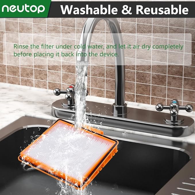 Neutop Replacement Filters Compatible with All Shark AI AV2501S AV2501AE AV2502AE RV2520AOUS AV2510AOUS AV2511AE RV2610WA RV2610WD Robot Vacuums with Self-Empty Base, 4-Pack.