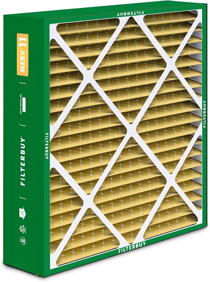 Filterbuy 22x24x5 Air Filter MERV 11 Superior Pet & Allergy Defense (4-Pack), Electrostatic Pleated HVAC AC Furnace Filters for Amana, Goodman, and Five Seasons (Actual Size: 22.06 x 23.94 x 5.25)