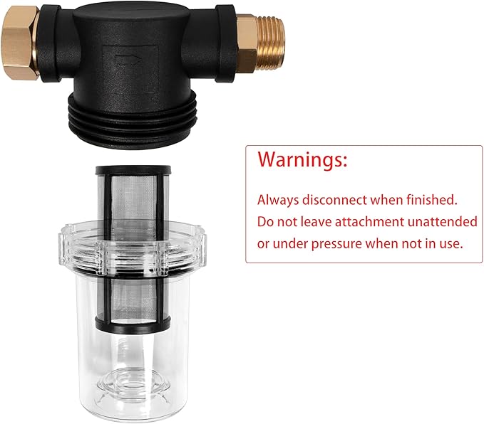 BEETRO Garden Hose Filter for Pressure Washer Inlet Water, Sediment Filter Attachment, with 100 Mesh and 40 Mesh Screen, 3 Sets
