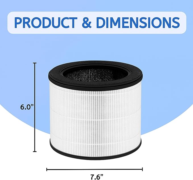 Nispira Airmega 100 3-in-1 True HEPA Activated Carbon Filter Replacement For Coway Airmega 100 Air Purifier 3 Packs