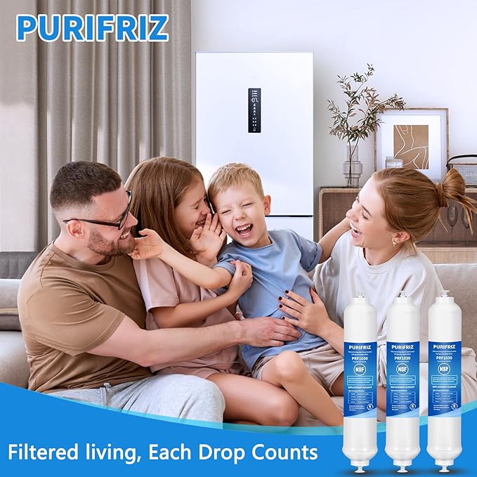 Updated 3 Pack GXRTQR Inline Water Filter Compatible with GE GXRTQR, GE GXRTQ, Remove Chlorine, Fluoride, Limescale and More, NSF/ANSI 42&372 Certified, 6 Month / 300 Gallon