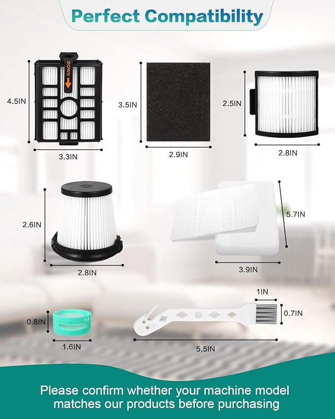 IW3511 IW3120 HEPA Filters Replacement Parts Compatible with Shark IW3511 Detect Pro Cordless Stick Vacuum Cleaner and Shark IW3120 Detect Clean Auto Empty System, IW1111, IW1120, IW3615 (3Pack)