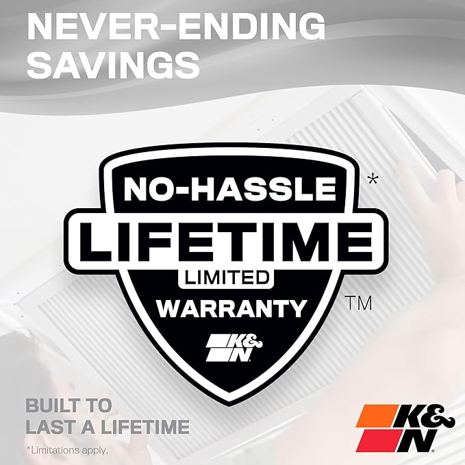 K&N 20X23X1 HVAC Furnace Air Filter, Lasts a Lifetime, Washable, Merv 8, the Last HVAC Filter You Will Ever Buy, Breathe Safely at Home or in the Office, HVC-8-12023