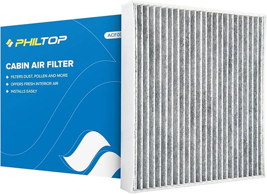 PHILTOP Cabin Air Filter w/Activated Carbon, Compatible with CF10133 Toyota Corolla 2002-2008, Matrix 2003-2008, Carbon Filter Up Dust Pollen Odor