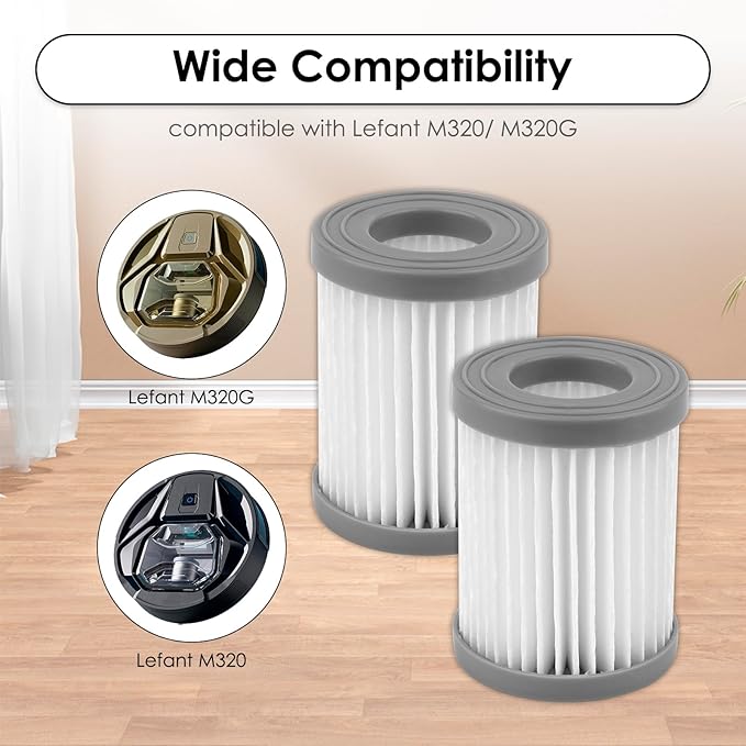 (8 Pack) M320 Replacement HEPA Filters Compatible with Lefant M320/ M320G Robot Vacuum Cleaner, Filter Kit, Filters Accessories Kit, Upright Filter, Canister Filters, Vacuum Filter