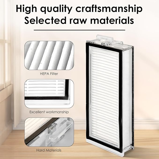 (4 Pack) Q5 Max+ Replacement HEPA Filters Compatible With Roborock Q5 Max+, Q5 Pro, Q5 Pro+, Q8 Max, Q8 Max+, Q7, Q7+, Q7 Max, Q7 Max+, Q5 Duoroller+ Robot Vacuum Cleaner, Replacement Parts Filters