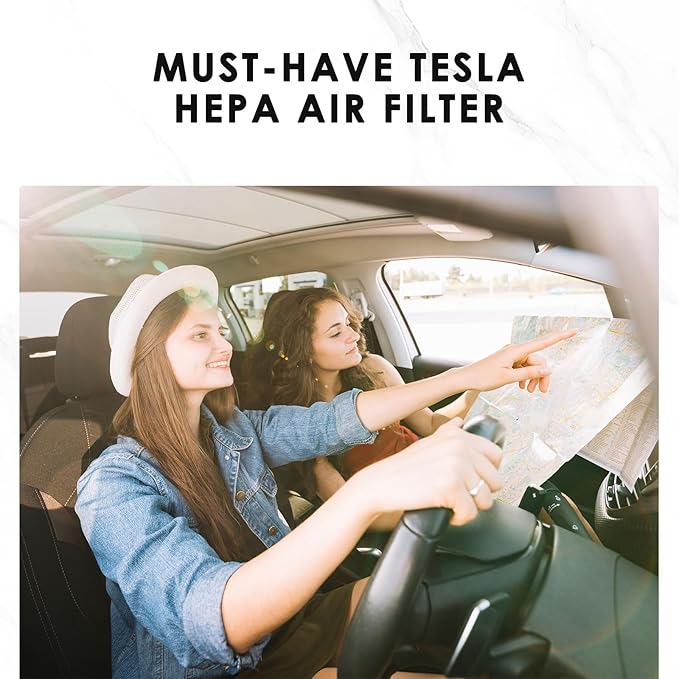Tesla Model 3 Model Y Air Filter HEPA 2 Pack with Activated Carbon Tesla Cabin Air Filter Replacement (2016-2025)