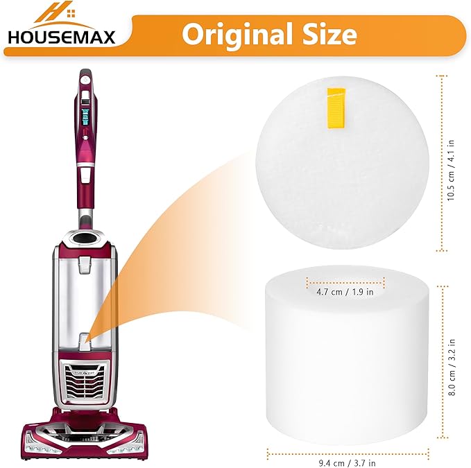 HOUSEMAX 2 Pack Foam & Felt Filters Replacement for Shark Rotator Powered Lift-Away Vacuum NV650, NV752, AZ1002, NV650W, NV652, NV750W, NV751, NV651, Replace Part XFF650 & XHF650