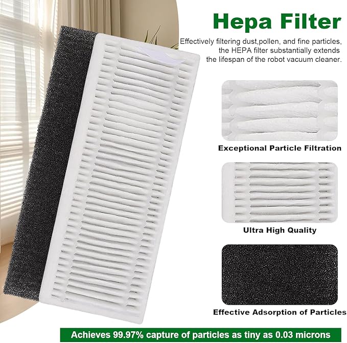 Filter Replacement Compatible with Tikom G8000 Max and 2025 Year L8000 Pro Robot Vacuum -4 Pack Wet Dry Vacuum Cleaner Filter Kit(Not for Tikom G8000/G8000 Pro）