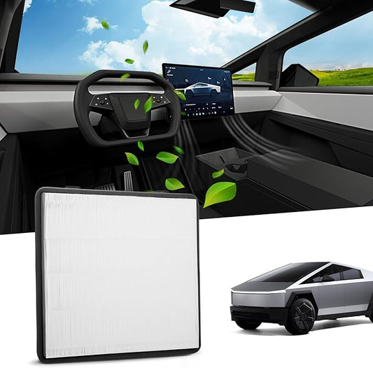 BASENOR 2026 Upgraded Tesla Cybertruck Air Filter HEPA Cabin Intake Air Filter Replacement with Activated Carbon (Proprietary Design) Cybertruck Accessories 2024 2025 2026