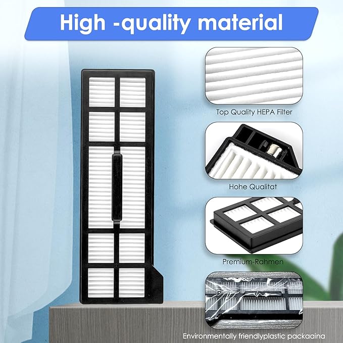 (4 Pieces) X10 Pro Omni Replacement HEPA Filter Compatible with Eufy X10 Pro Omni Robot Vacuum Cleaners, Replacement Parts Filters, 4 Filters