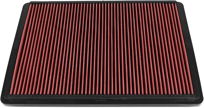 DNA Motoring AFPN-235-RD Clean Air Washable Drop In Panel Air Filter Enhance Engine Performance Power & Acceleration Improve [Compatible with 2001-2006 Mitsubishi Montero]
