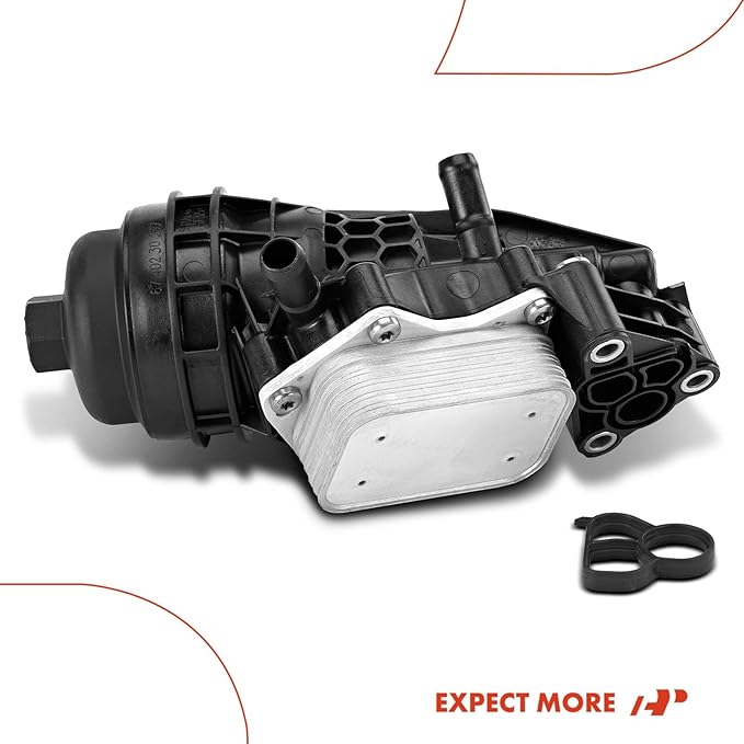 A-Premium Engine Oil Cooler and Oil Filter Housing [with Gasket] Compatible with Mercedes-Benz Vehicles - 2014-2023 - CLA250, GLA250, GLA35 AMG, A220, A35 AMG, GLB250, GLB35 AMG - 2.0L