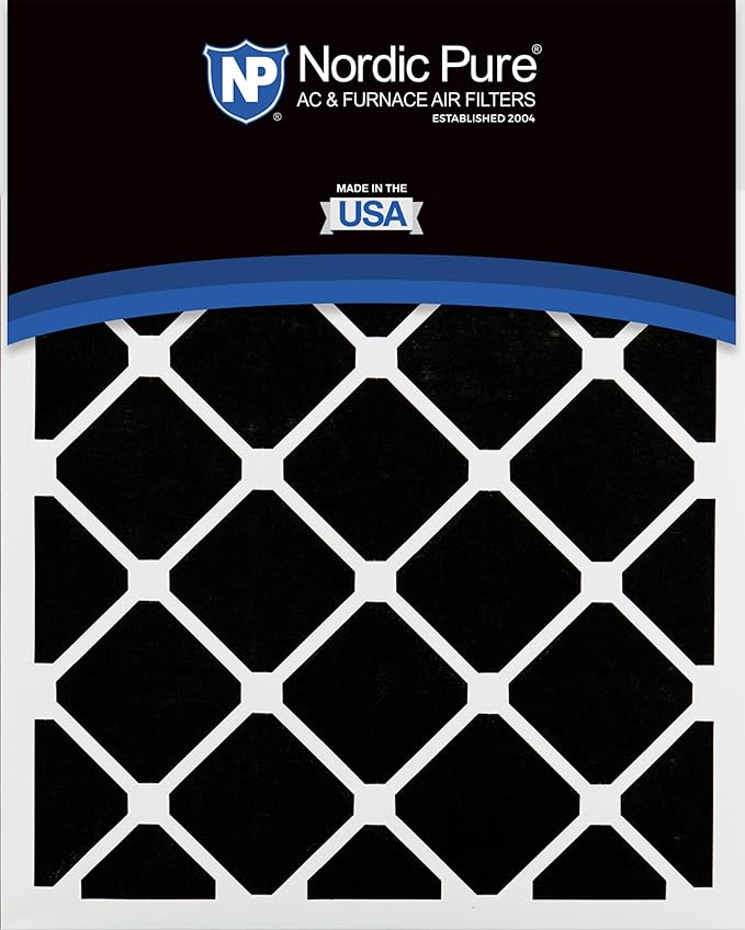 Nordic Pure 16x24x2 (Actual Size: 15 1/2 x 23 1/2 x 1 3/4) Pleated Air Filters MERV 14 Plus Carbon 12 Pack