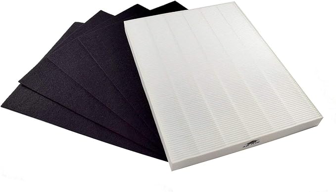 HQRP Filter Set (True HEPA + 4 Carbon) compatible with Winix P300, 5300, 5500, 6300, 5300-2, 6300-2, C535, AM90, WAC5300, WAC5500, WAC6300 PlasmaWave, Filter A 115115 Replacement