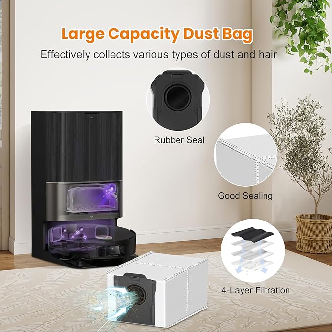 20 Pack Accessories Kit for Dreame X50 Ultra/L50 Ultra/L40s Ultra/L40s Pro Ultra/X50 Master/Mova V50 Ultra Complete Robot Vacuum, 1 Pair Main Brush 4 Side Brushes 4 HEPA Filters 4 Mop Pads 4 Dust Bags