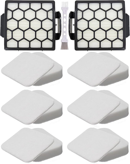 for Shark ZU62 ZU60 Navigator Zero-M Self-Cleaning Brushroll Pet Pro Upright Vacuum Replacement Filter Compare ZU62C NV150 NV151 NV251 NV255 Part 1238FT60 1239FT60,2 Filter 6 Foam 6 Felt Kit