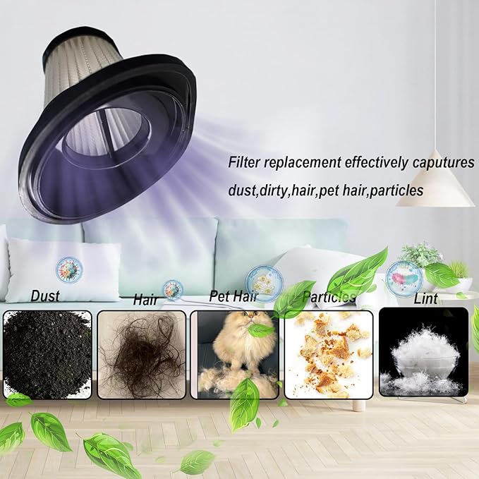 6 Pack Upgrated Hepa Filter Replacement Compatible with VacLife VL188 VL189 Handheld Vacuum Cleaner