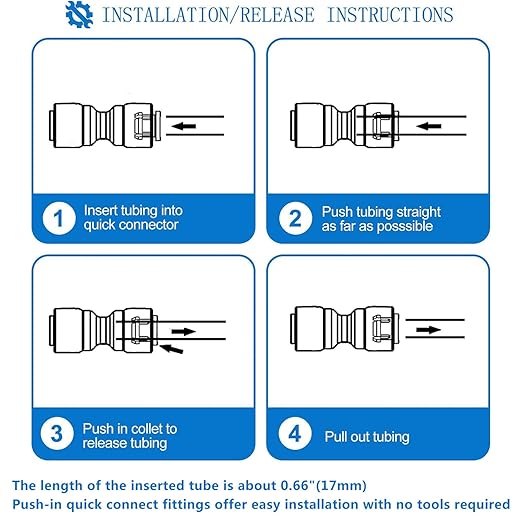 Ice Maker Water Line Kit - Food Grade Refrigerator/Fridge Water Line Kit,25FT 1/4In O.D.Water Line with Quick Fittings, for Adding a Branch Waterway on RO System