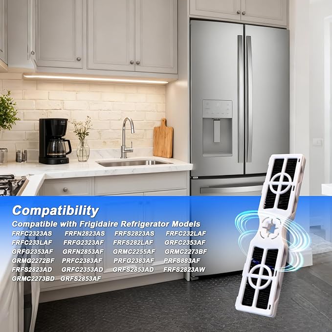 4 Pack Refrigerator Air Filter Compatible with Frigidaire PureAir AF-2 FRFC2323AS FRFG2323AF FRFC232LAF FRFC233LAF Replace#: FRGPAAF2