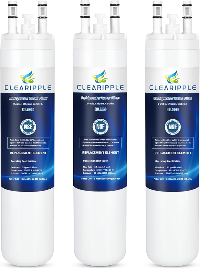 Compatible with Kenmore 9999, 469999, 46-9999, A0094E28261 Water and Ice, NSF Certified Refrigerator Water Filter, 3 Pack