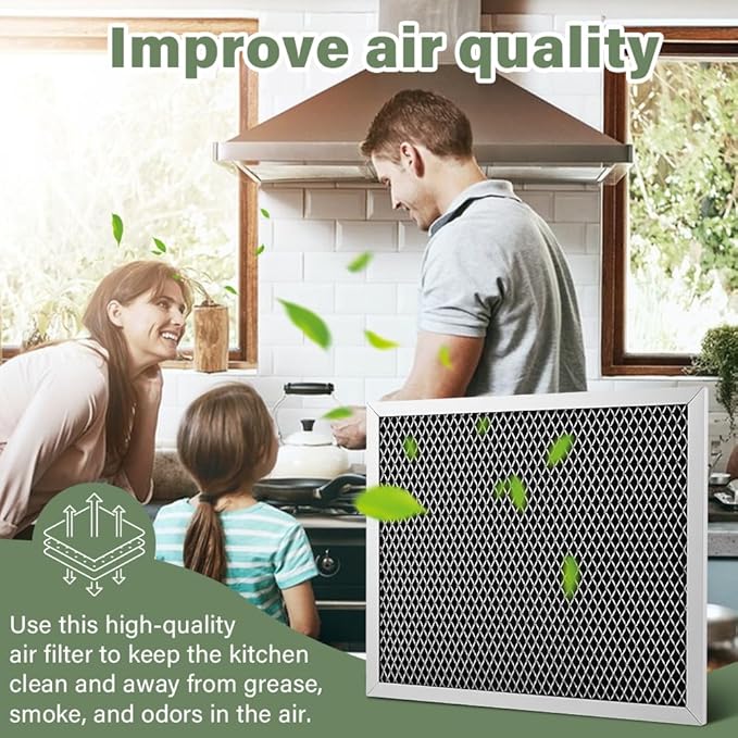 Range Hood Filter Replacement for Broan Nutone 41F, 97007696, 97005687, 10.5 x 8.74 Inch Aluminum Grease Vent Hood, Easy-Install Vent Cover for Stove Exhaust & Kitchen Air Purification