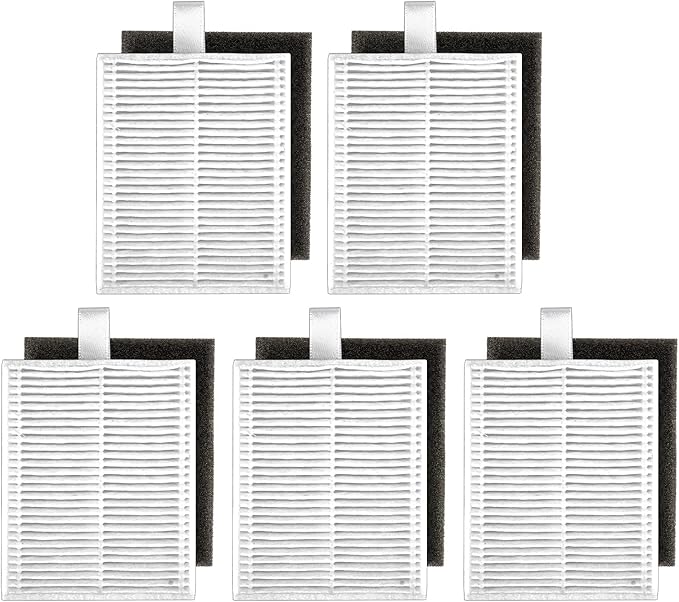 (5 Pack) L60 L50 HEPA Filters Compatible with eufy L60, L60 Hybrid, L60 SES, L50 SES, L50 Series Robot Vacuum, HEPA Filter Kit, Replacement Parts, with Foam Filter 5 Sets