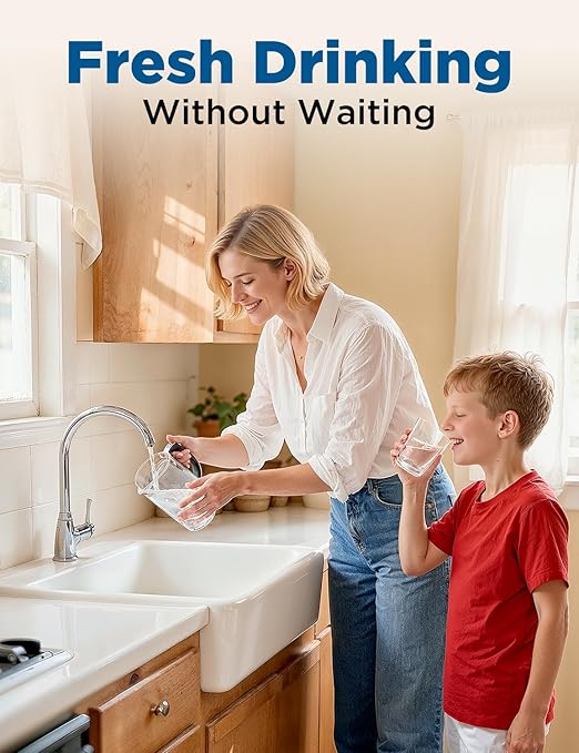 NOVETE Under Sink Water Filter UWF0A‑PC, NSF/ANSI 42 & 372 Certified, Reduces 99.5% Chlorine, Lead, PFOA/PFOS, Bad Taste, Direct Connect to Kitchen Faucet, 30K Gallons, USA Tech, White