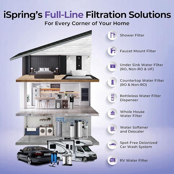 iSpring F2WGB21BDS Whole House 4.5"x10" Water Filtration CTO Carbon Block and Anti-Scale Polyfilter Water Filter Replacement Cartridge Pack Set for WGB21B-DS