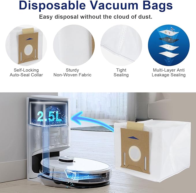19 PCS Accessories Kit for ECOVACS DEEBOT N10 PLUS/ T9+/ N8 PRO+/ N8+/ T8AIVI+/ T8+ Robot Vacuum, Replacement Parts Main Brush, Side Brush, Filter, Mop pads, Dust Bag