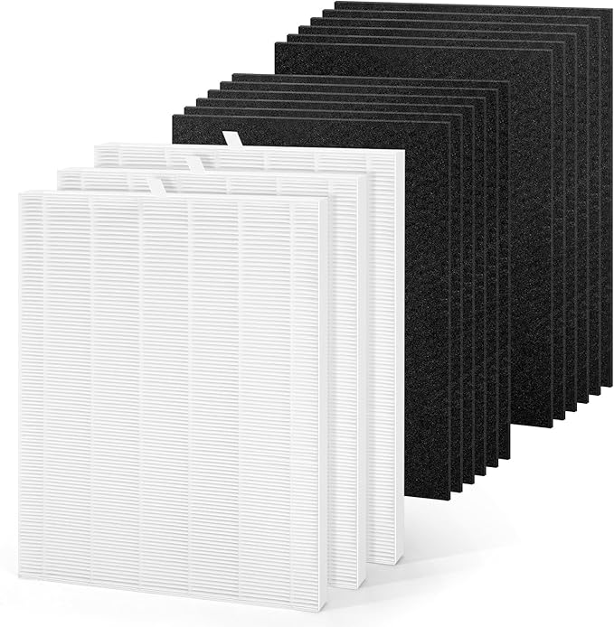 3+12 D360 Filter Replacement D3 Compatible with Winix D360 Air Purifier,Part # 1712-0101-02 Model，D360 HEPA Filter Replacement 3 True HEPA Filters + 12 Activated Carbon Pre-Filter. (3+12Set)