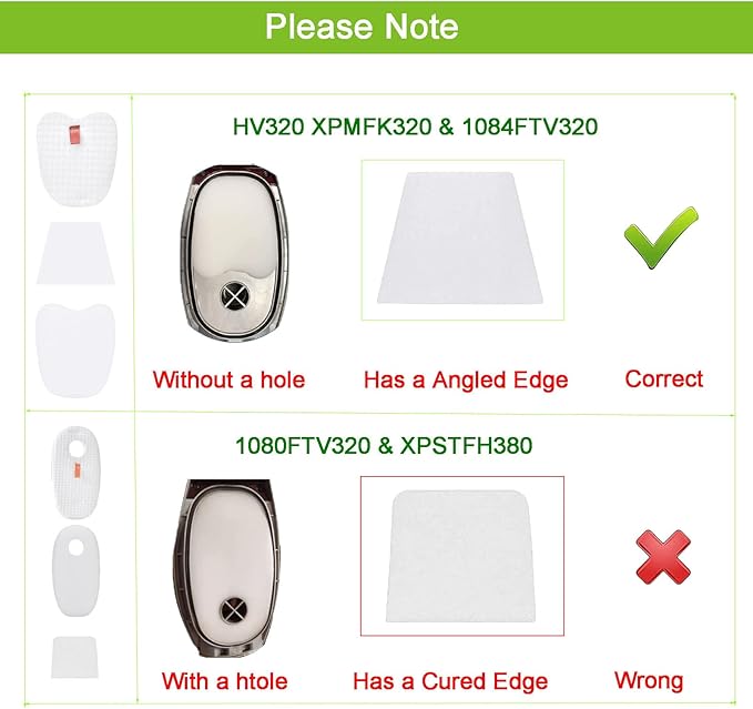 Replacement Filters for Shark Rocket Vacuum HV345 HV343AMZ HV371 ZS350 ZS351 ZS352 HV320 HV321 HV322, Foam&Felt Filters & Post-Filters, Part # XPMFK320&1084FTV320(4-pack)