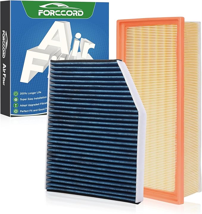 Cabin & Engine Air Filter Fit for Audi A4 & A4 Quattro 2009-2016, Audi A4 Allroad 2013-2016 Activated Carbon Cabin Filter Replacement CF11179 CA10522 Car Accessories