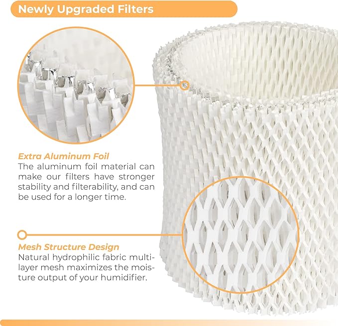 ANTOBLE 4 Pack HC-888 HC-888N Humidifier Wicking Filters Replacements for Honeywell HC888 HCM-890 HEV-320 Series & Duracraft D88 DCM-200 DH-890 Humidifier Filter C