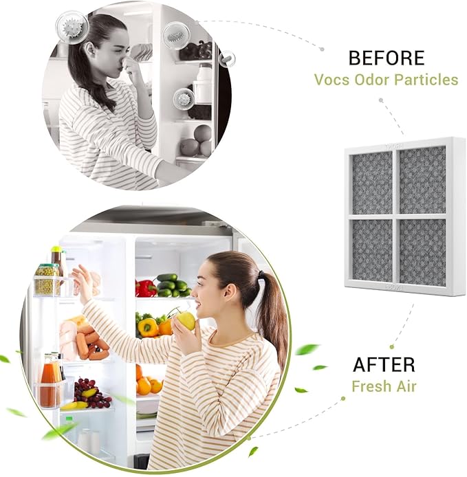8-PACK LT120F Refrigerator Air Filter Replacement Compatible with LG LT120F and Kenmore Elite 46-9918 469918 9918, Replaces ADQ73214402 ADQ73214403 ADQ73214404 ADQ73334008