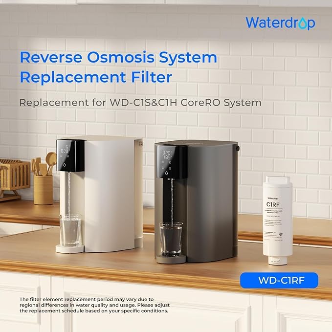 Waterdrop C1RF Filter, Replacement for Waterdrop C1S & C1H Countertop RO System, 12-month Lifetime