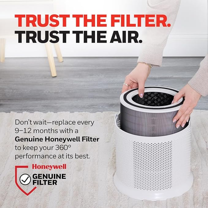 Honeywell Genuine “F” HEPA Air Filter Replacement for Honeywell HPA6000, 3-in-1 Filter, HEPA & Carbon – Captures up to 99.97% of Allergens