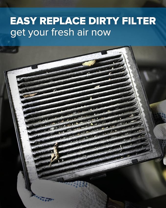 PHILTOP Cabin Air Filter w/Activated Carbon, Compatible with CF12000 Jeep Cherokee 2014-2018, Chrysler 200 2015-2017, Filter Up Dust Pollen Odor