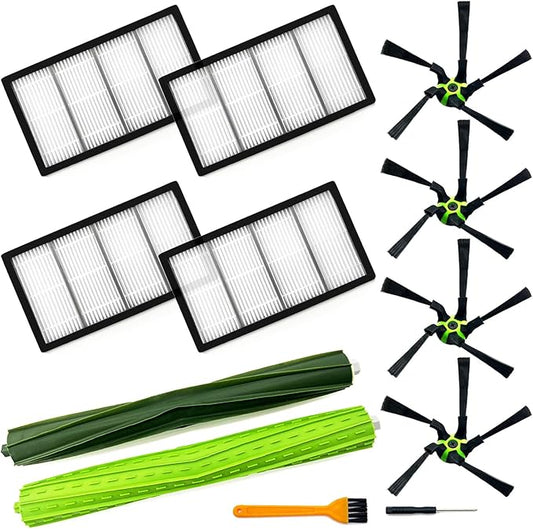 9 Pack Roomba s9 Replacement Parts Compatible for iRobot Roomba s9+ (9550) S9 (9150) Robot Vacuum Cleaner, 1 Set Rubber Brush,4 Filters,4 Side Brushes