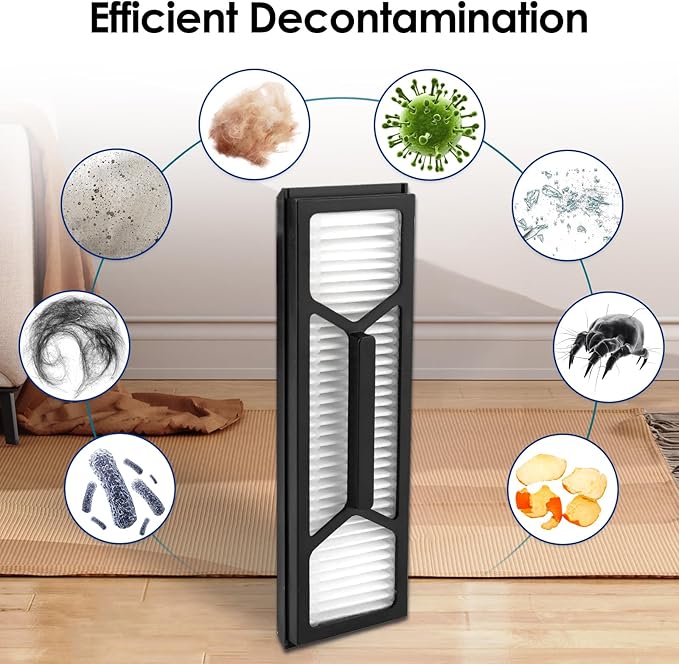 (5 Pack) Omni S1 Pro Replacement HEPA Filters Compatible With Eufy Omni S1 Pro Robot Vacuum, Filter Kit, Replacement Parts, Filters Accessories, Vacuum Parts Canister Filters, Upright Filter
